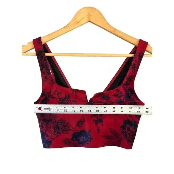 Free People Movement Ashford Lose Control Sports Bra Size Xs Red Floral - Picture 5 of 9